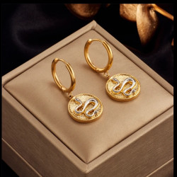 COIN SNAKE HOOP EARRINGS