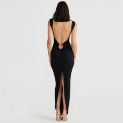 CIRCLE BACKLESS DRESS