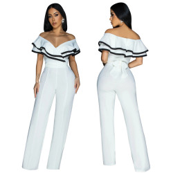 OFF-SHOULDER MARINE JUMPSUIT