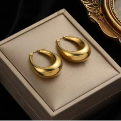 MOON OVAL EARRINGS