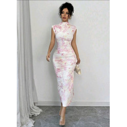 COLLAR FLORAL PRINT DRESS