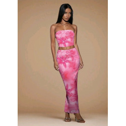 PINK FLORAL TOP AND SKIRT