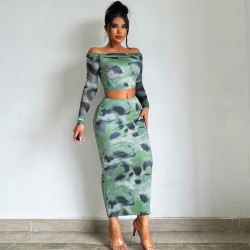 GREEN MOTIF 2PCS