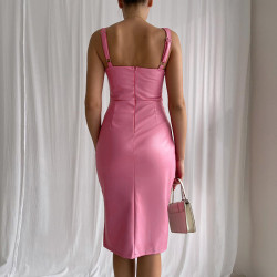 PU BUSTIER DRESS