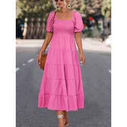 PUFF SLEEVE LONG DRESS