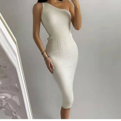 SINGLE SHOULDER MIDI DRESS