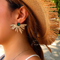 GOLD AND GREEN EARRINGS