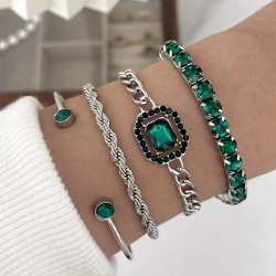 4PCS GREEN TWIST BRACELET