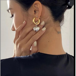 CIRCLE N HEART EARRINGS