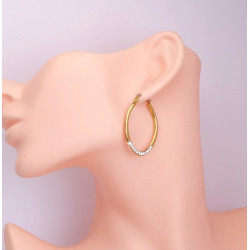 OVAL ZIRCON EARRRINGS