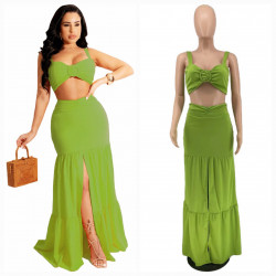 2PCS LONG SKIRT TOP