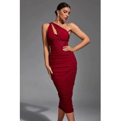 CROSS BUST MIDI DRESS