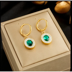 OVAL GREEN EARRINGS