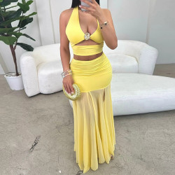 YELLOW SEXY WAIST 2PCS