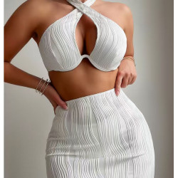 3PCS WHITE SWIMSUIT