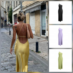 DESIGN BACK SATIN DRESS