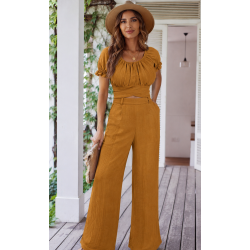 CROP TOP PADDED PANTS SET